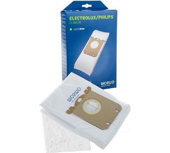 Мешки для пылесоса Electrolux, Philips WOR-BAG, синтетические, 4 шт.+1 фильтр, Worwo ELMB01K