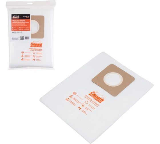 Мешок для пылесоса сменный улучшенный WORTEX VC 3016 WS 5 шт Gepard GP90190-125 1