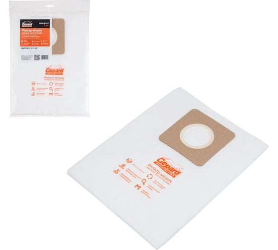 Мешок для пылесоса сменный WORTEX VC 3016 WS 2 шт Gepard GP90190-112 1