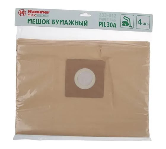 Мешок для пылесосов Flex 233-012 бумажный PIL30A 4 шт 224411