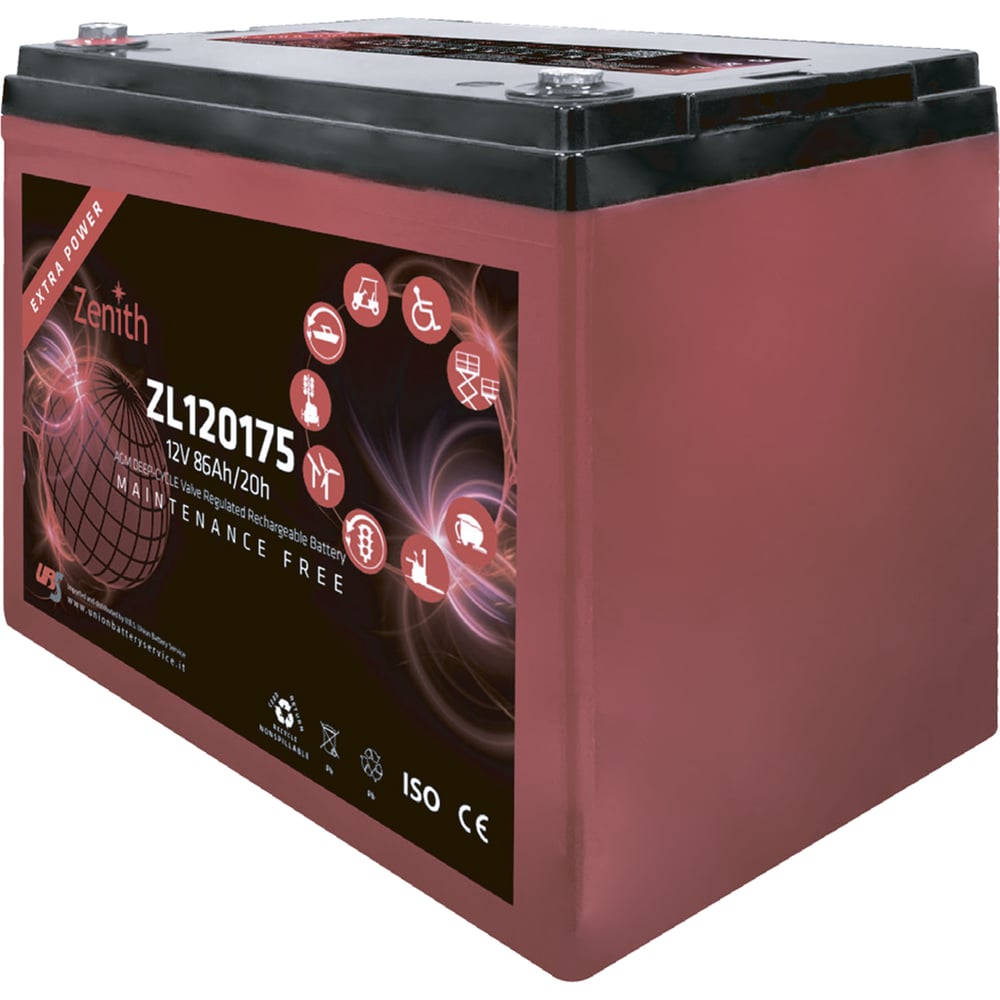 Тяговая аккумуляторная батарея Zenith ZL120175 12 V, 86Ah/20H ...