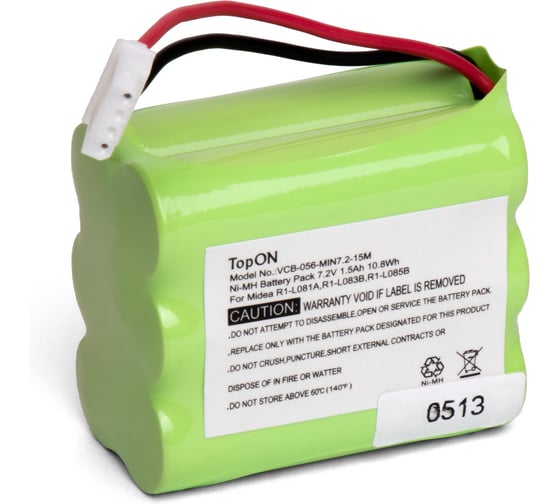 Аккумулятор (7.2V; 1500mAh; Ni-MH) для робота-пылесоса Mint 4200/4205 TopOn TOP-Mint-15 1