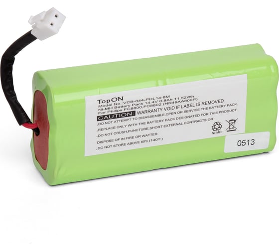 Аккумулятор (14.4V; 800mAh; Ni-MH) для швабры Philips FC8800/FC8802 (NR49AA800P) TopOn TOP-FC88-8 1