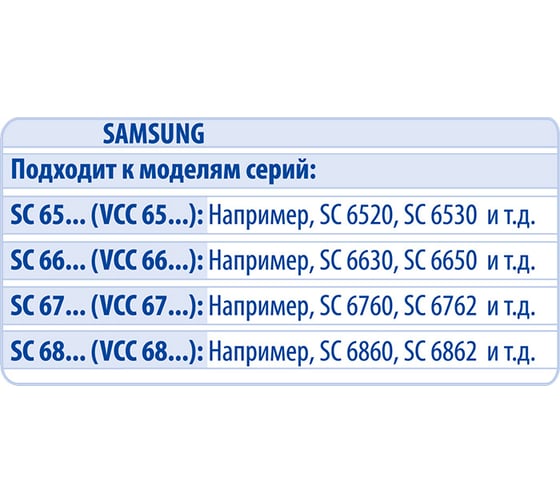 Комплект фильтров TH 002SM для пылесосов SAMSUNG 2 шт TOP HOUSE 392821