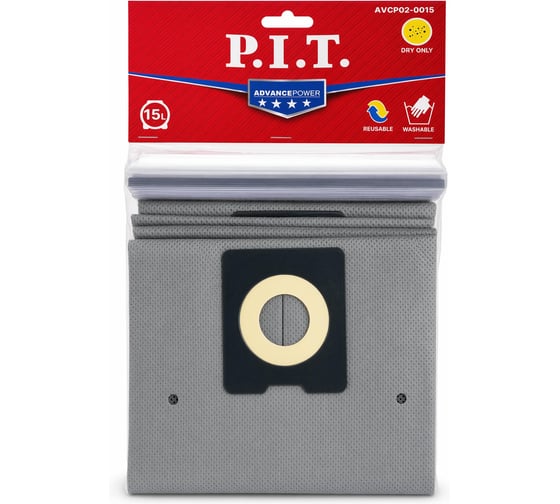 Мешок для пылесосов P.I.T. ADVANCE (бумажный, 5 шт., 15 л.) AVCP02-0015A