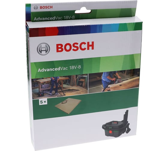 Бумажный мешок 5 шт для VAC 18V-8 Bosch 2609256F68