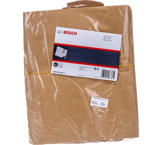 Мешки бумажные 5 шт. для пылесосов GAS12-30F Professional; PAS 11-25; PAS 11-25 F BOSCH 2605411061