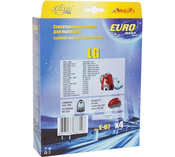 Мешки-пылесборники оригинальные синтетические (5 шт.) Euro Clean LG TB-33 E-07