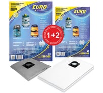Комплект 1 многоразовый мешок + 2 одноразовых мешка для пылесоса Euro Clean EUR-509 1+2