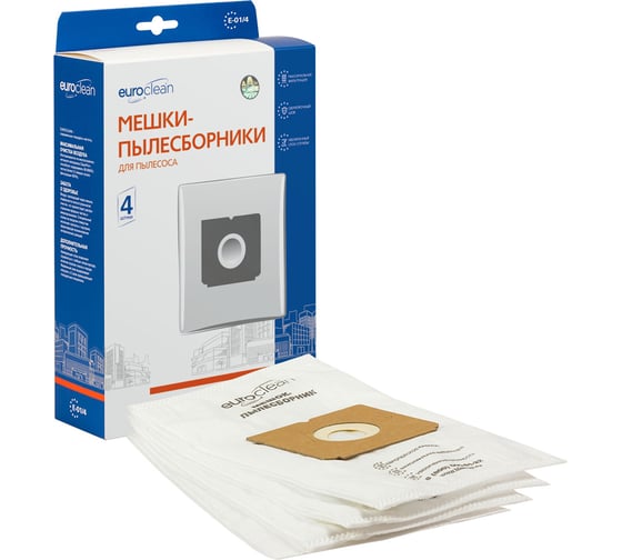Мешок-пылесборник синтетический для пылесосов ELECTROLUX, AEG, ZANUSSI (4 шт.) EURO CLEAN E-01/4