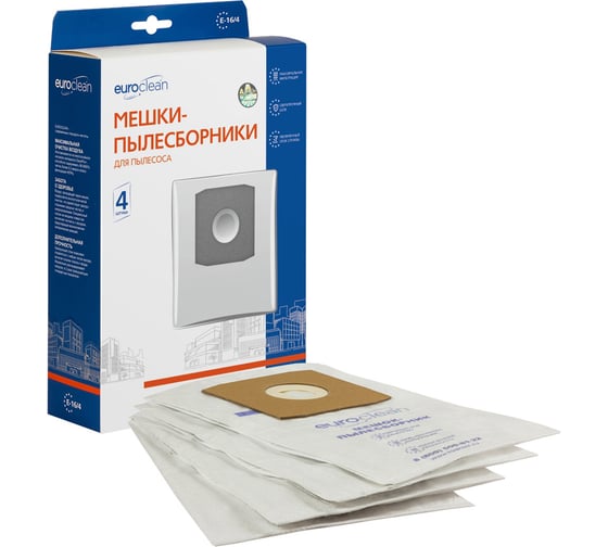 Мешок-пылесборник синтетический для пылесосов DAEWOO (4 шт.) EURO CLEAN E-16/4