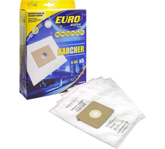 Мешок-пылесборник синтетический для пылесосов KARCHER (5 шт.) EURO CLEAN E-58/5