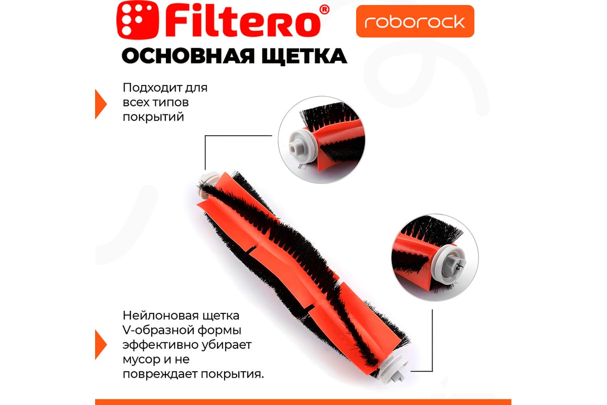 Набор аксессуаров FTX 02 6 предметов для робота-пылесоса Xiaomi Mi Robot  Vacuum Mop 1C, Dreame F9, 1Т, 2С FILTERO 02049 - выгодная цена, отзывы,  характеристики, фото - купить в Москве и РФ