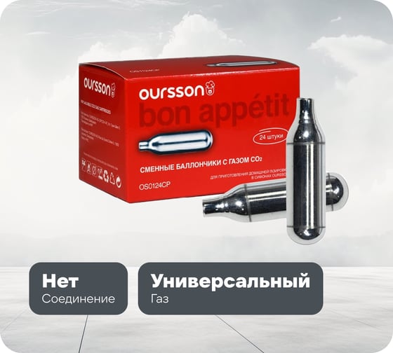 Набор из 24 шт баллончиков OURSSON нержавеющая сталь OS0124CP/SS