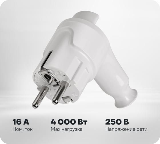 Вилка угловая c/з белая с кнопкой извлечения из сети 16а 250в TDM ELECTRIC SQ1806-0398