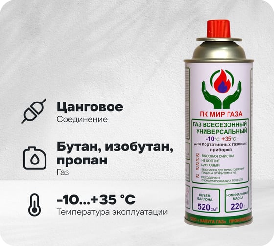 Газ всесезонный универсальный ПК МИР ГАЗА X5171401