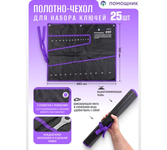 Органайзер тканевый Помощник для набора ключей 25 предметов 5261P-P(59201)