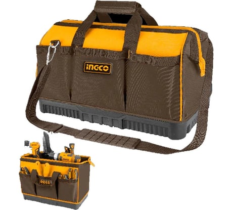 Сумка для инструментов INGCO 60х23х35см, 20Кг, Полиэстер, жесткое дно HTBG09