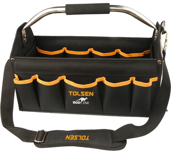 Сумка для инструмента TOLSEN Industrial открытая, 17", 42x21x29 см, 15+8 карманов, складная 80112 1