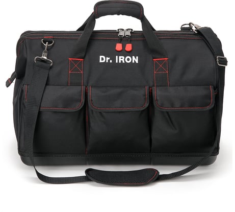 Сумка для инструмента с пластиковым дном с ремнем Dr. IRON 510х260х390 мм DR1029