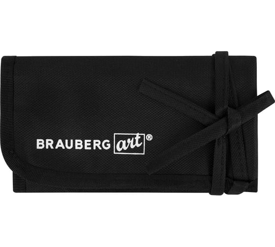 Органайзер для инструмента пенал-скрутка BRAUBERG, 16 ячеек, черный, ART DEBUT, 272992