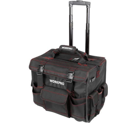 Сумка для инструмента WORKPRO на колесах сверхпрочная PRO 18 (500х300х400мм, полиэстер 1680D) (черная) WP281019 1
