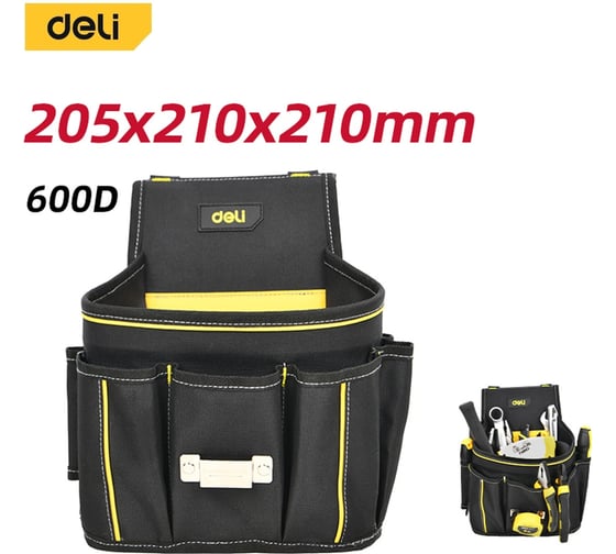 Поясная сумка монтажника DELI DLP12 16 карманов, резиновая рукоятка 209048 1