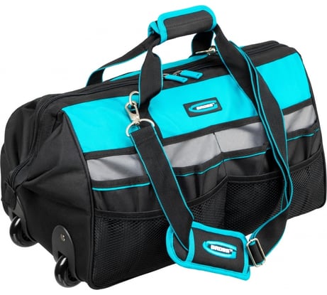 Сумка для инструмента GROSS 500x280x290 мм, выдвижная рукоятка, колеса, наплечный ремень 90276