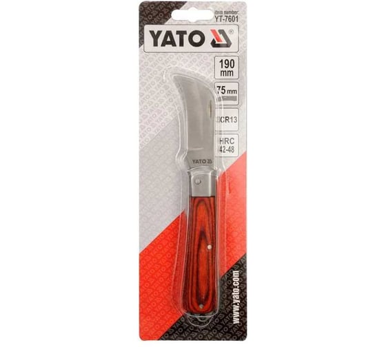 Нож электрика для разделки кабеля YATO изогнутый YT-7601