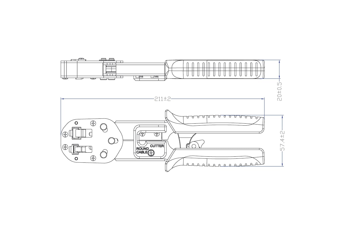 Обжимной инструмент для разъемов RJ45 Hyperline HL-3H00010 PLEZ 403345 ...