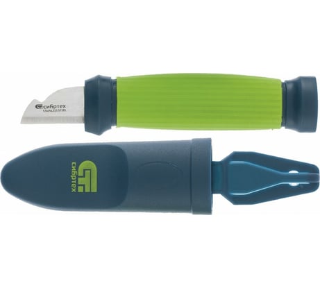 Нож монтажника с чехлом, обрезиненная рукоятка, 154 мм СИБРТЕХ 79013