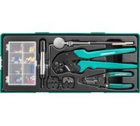 Пресс-клещи Jonnesway V1311SP обжимные с аксессуарами и расходными материалами в ложементе 46630