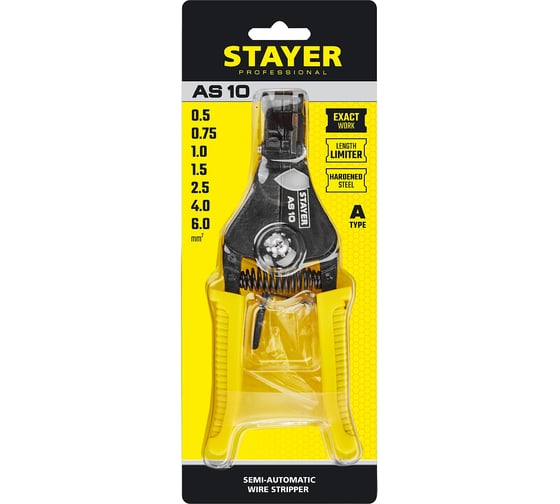 Полуавтоматический стриппер Stayer AS-10, 0.5 - 6 мм2, 22631_z02