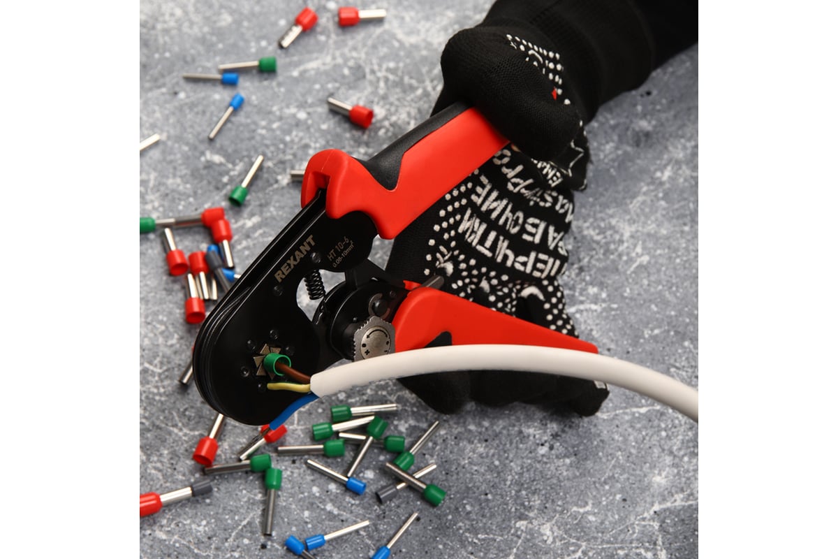 Кримпер для обжима штыревых наконечников REXANT HT 10-6 0.08-10.0 кв.мм ...