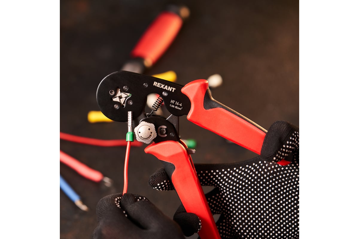 Кримпер для обжима штыревых наконечников REXANT HT 16-4 0.08-16.0 кв.мм ...