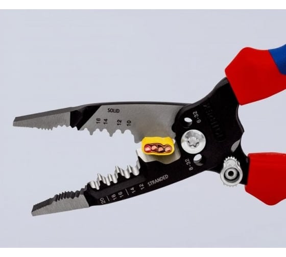Электромонтажные клещи Knipex 7-в-1, зачистка 18-10 awg, 20-12 awg, рез 15 мм KN-13728