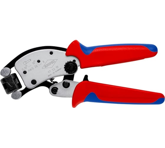 Пресс-клещи для контактных гильз Knipex din 46228 1+4, обжим:трапециевидный, 0.14-10.0 мм2 KN-975319SB 1