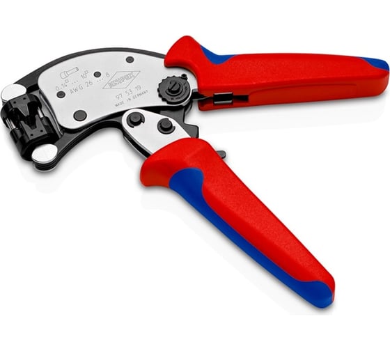 Пресс-клещи для контактных гильз Knipex din 46228 1+4, обжим:трапециевидный, 0.14-10.0 мм2 KN-975319SB