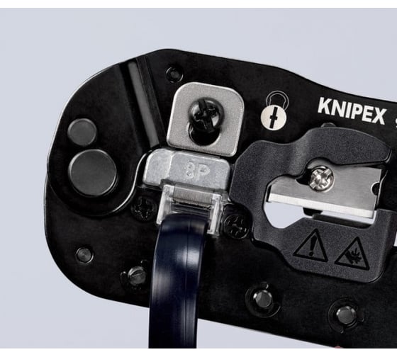 Пресс-клещи для штекеров Knipex 3-в-1, 1 гнездо, 8-пин 8p8c, резка и зачистка кабеля KN-975113SB