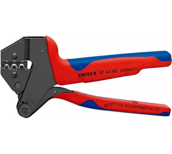 Системные пресс-клещи Knipex 3 гнезда, штекеры solar mc 4, multi-contact, 2.5-4.0-6.0 мм2 KN-974366 1