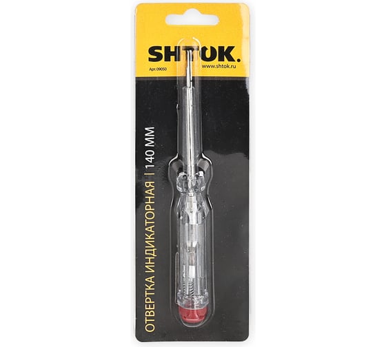 Отвертка SHTOK индикаторная, 140 мм 09050