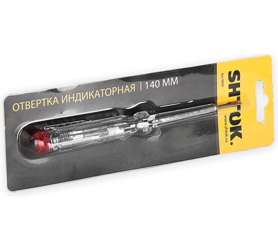 Отвертка SHTOK индикаторная, 140 мм 09050