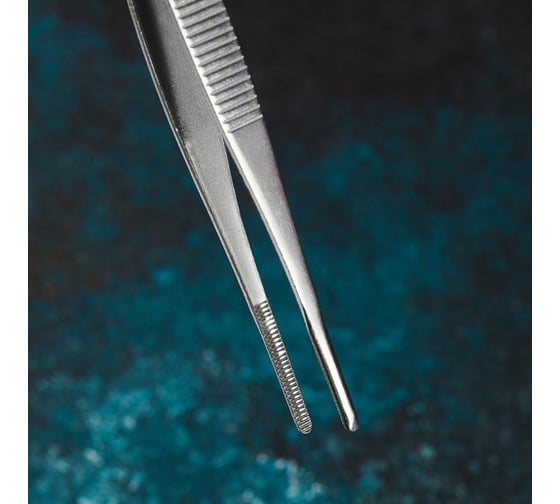 Прямой пинцет REXANT рифленый, 160 мм, блистер 12-0366