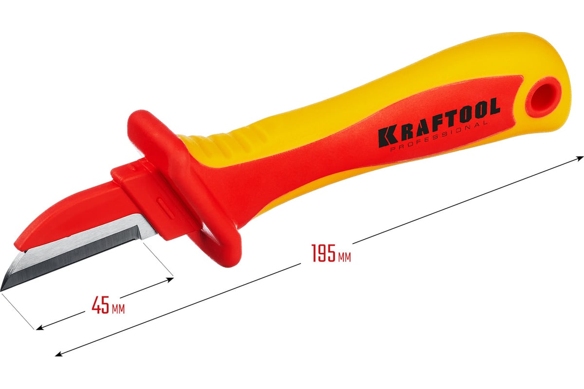 Диэлектрический, прямой нож электрика KRAFTOOL KN-1 1000В 45401