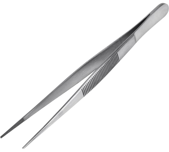 Пинцет REXANT прямой, узкий, рифленый 145 мм ПРОФИ 12-0346 1