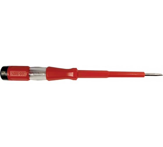 Тестер напряжения STEKKER контактный 100-500V, 12 200 мм, красный, TST500-1 32861