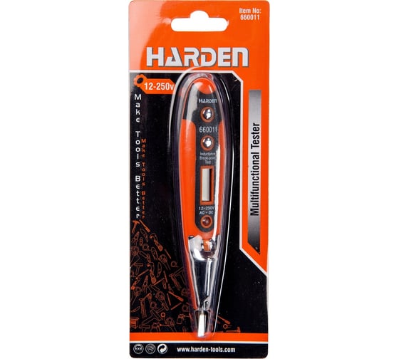 Многофункциональный тестер HARDEN с фонариком, AC-DC, 12-250V, CRV 660011