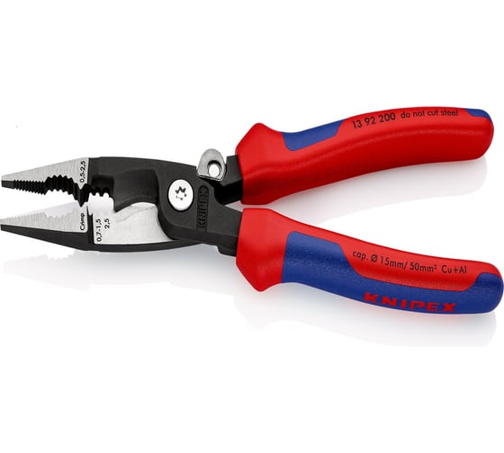 Электромонтажные клещи KNIPEX 6-в-1, зачистка: 0.75 - 1.5 + 2.5 мм, L-200 мм KN-1392200SB 1