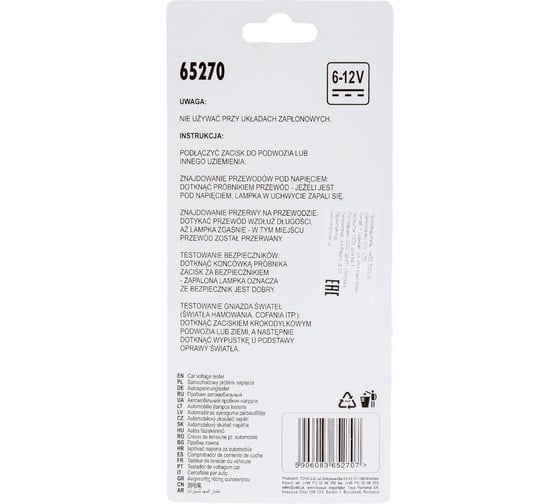 Индикаторная отвертка TOYA 110мм, 6-24V 65270