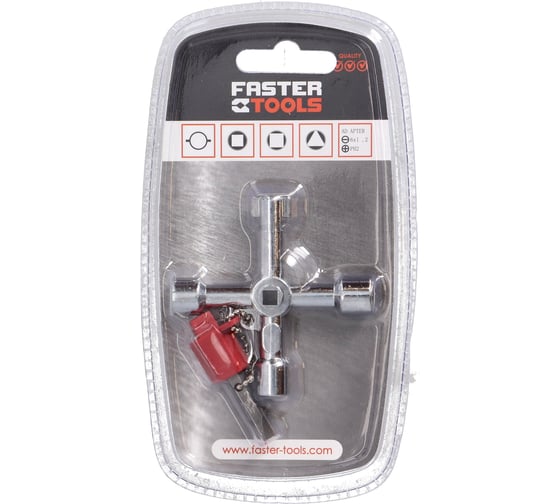 Ключ для электрошкафов FASTER TOOLS КЭШ-5 с битой PH2/SL6 6499